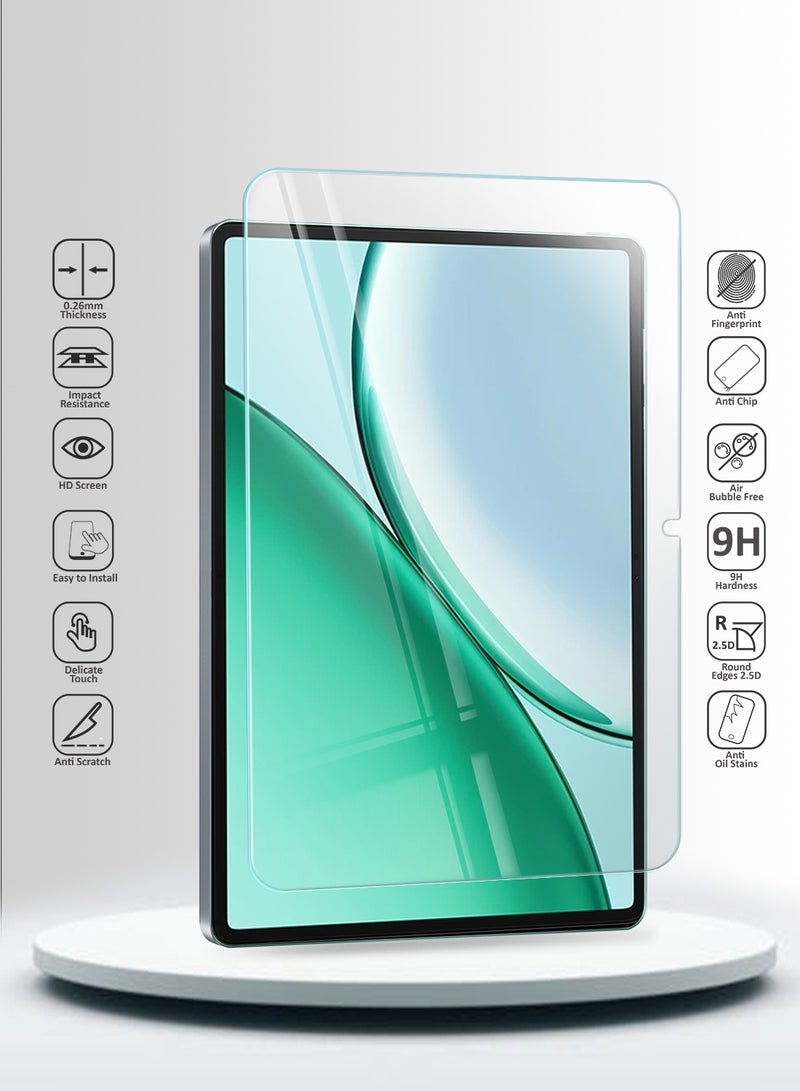 دبليو تيك هونر باد X8b 4G 2026 (11.0 بوصة) واقي شاشة لوحي من زجاج مقسى كامل عالي الوضوح 9H بحواف منحنية من سلسلة WTech المميزة، عبوتان (TSGPCN) - شفاف - Image 2